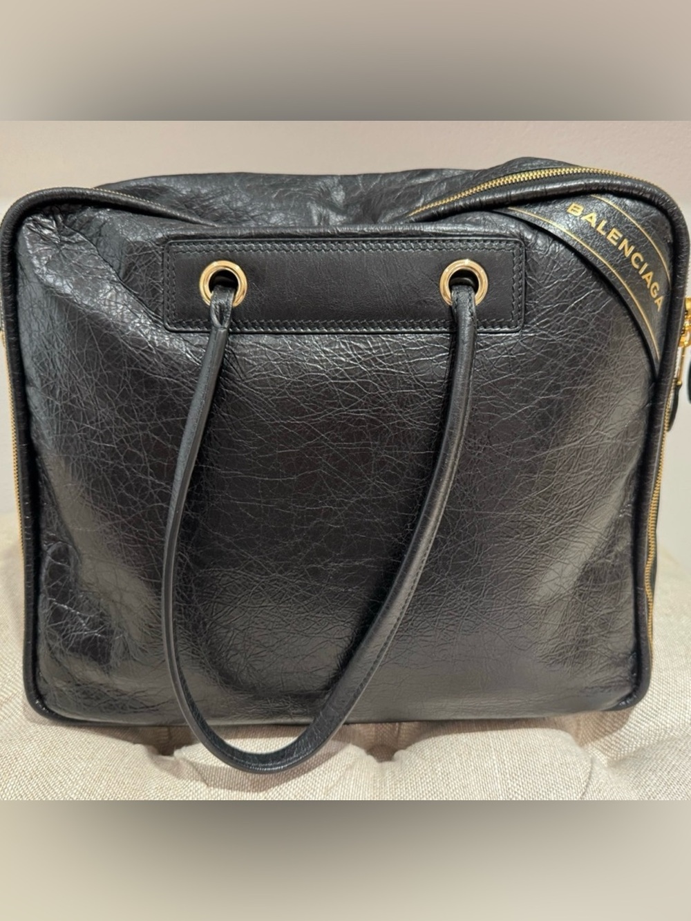 Women’s Black Leather Tote Bag